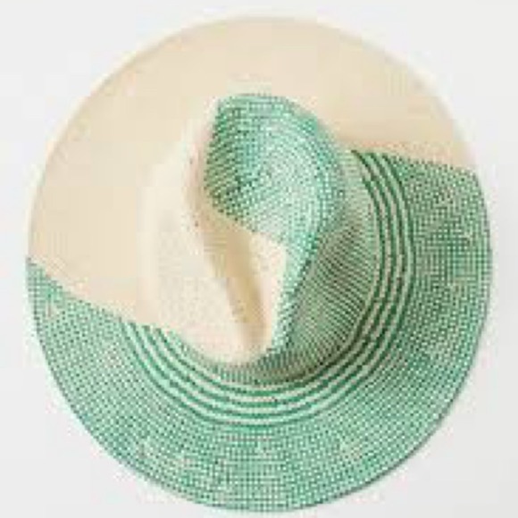 Free People Baha Cruiser Hat New Green and Cream Women\'s Hat